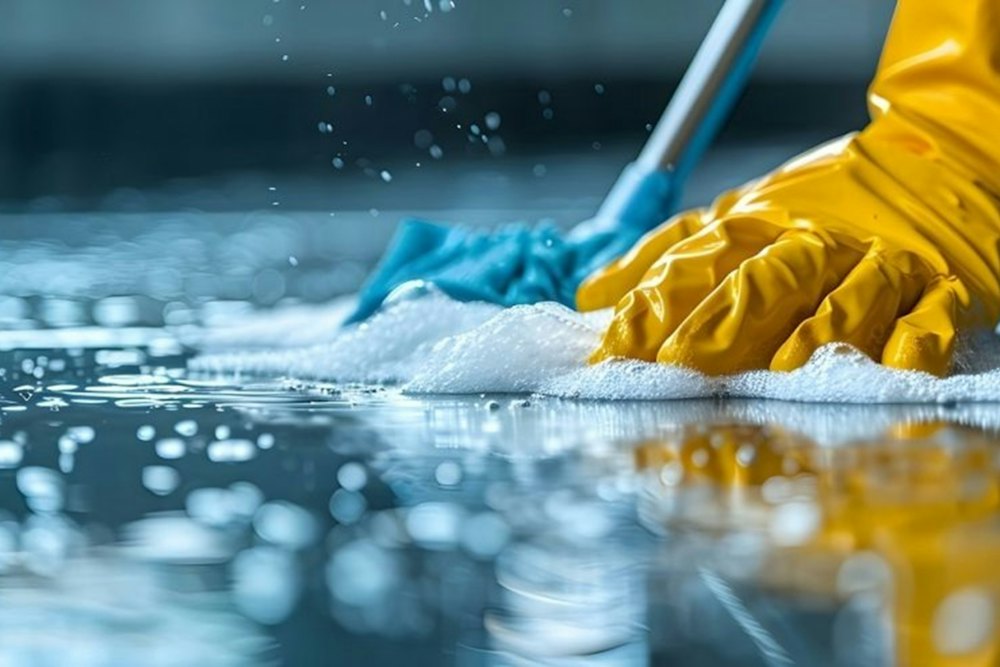 Hard floors scrubbed: janitorial services in Charlotte, NC